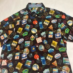Tommy Bahama Shirt XXLarge Mens 30th Anniversary All Over Print  Camp Hawaiian